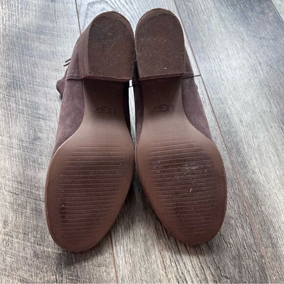 UGG Bandara Suede Ankle Boot Taupe Size 9 Zipper Leather Heel Boots - Picture 5 of 13